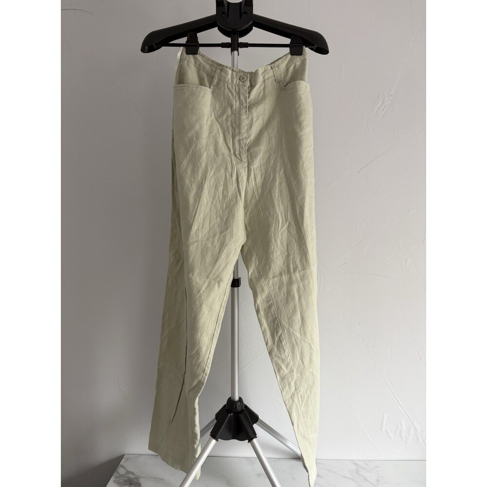 Jones New York 100% Linen Light Green Women's Pants Size 10